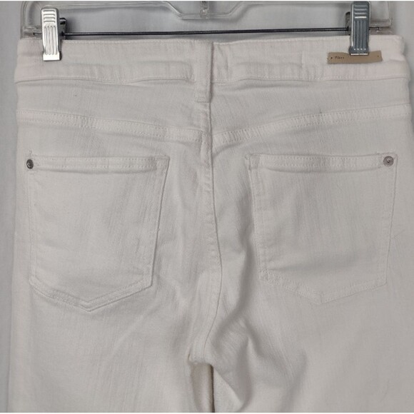 Pilcro and the Letterpress High Rise Flare White Jeans Denim Size 27 Fray Hem - Picture 6 of 13
